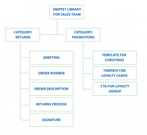 Sample email for retail use case of snippet taxonomy.